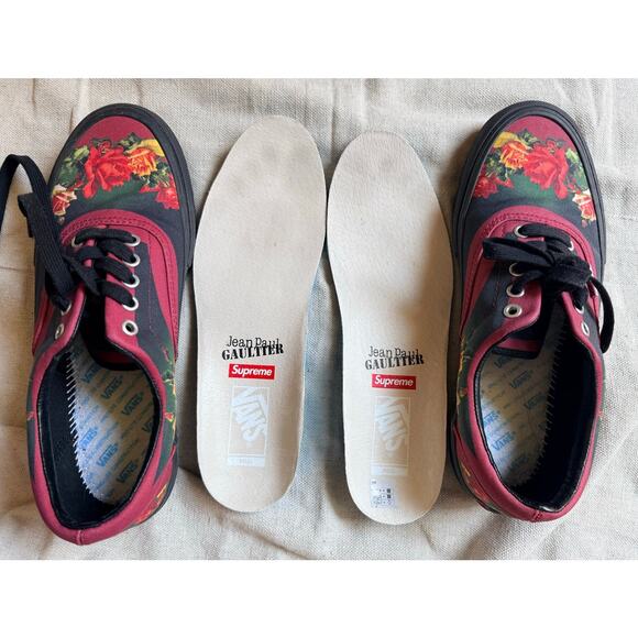 Supreme Vans Jean Paul Gaultier Low Top Burgundy Floral Men\'s Size 9 SS19 Skater main image 12